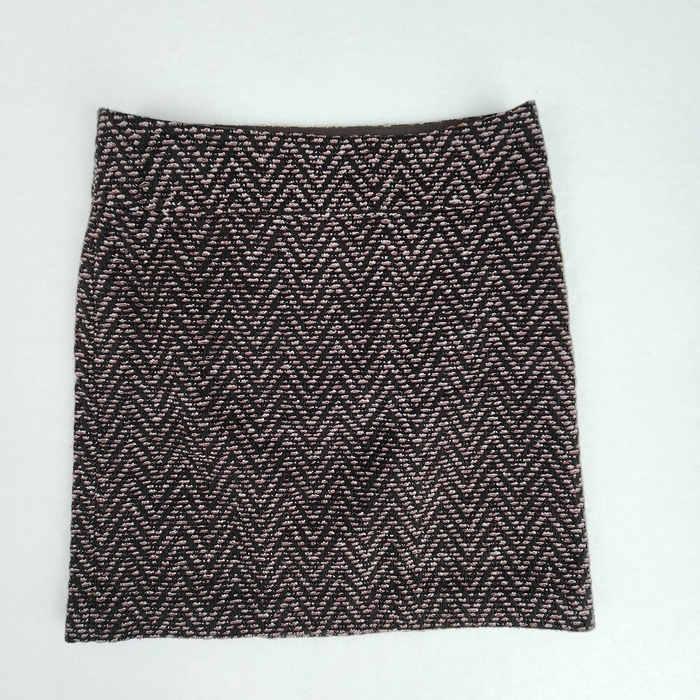 Ann Taylor Loft Womens A Line Textured Skirt Size 2 Herringbone Black Purple